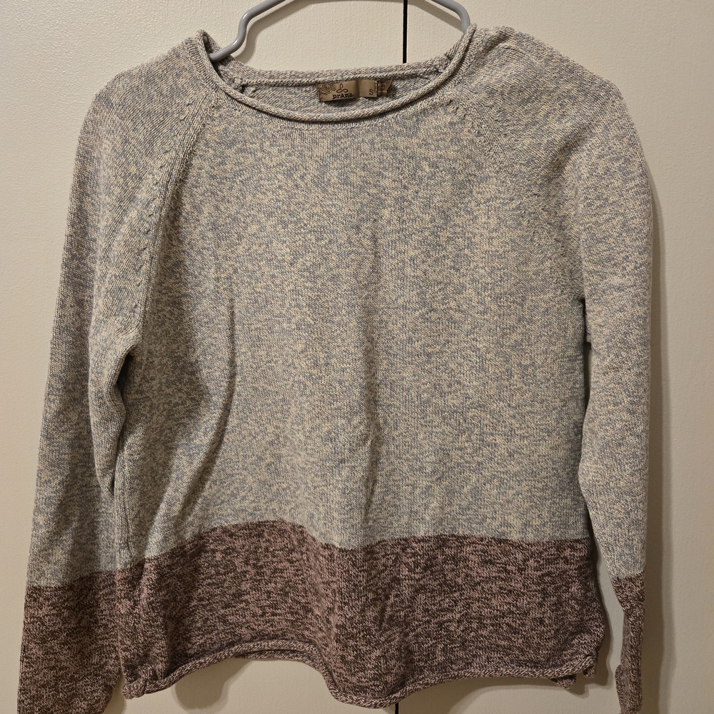 Prana Gray and Pink Two-tone Sweater